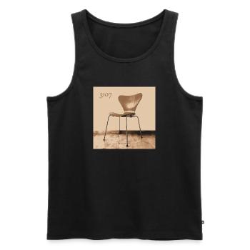 3107 No7 chaise Arne Jacobsen Fritz Hansen - Débardeur bio Premium Homme - noir - Devant - AI Model Male 178 light (178cm)