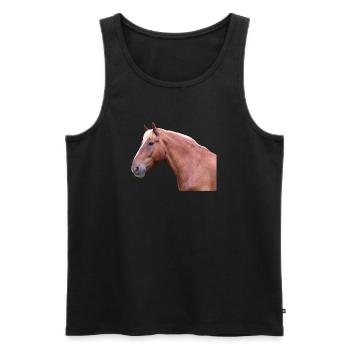 Cheval tête de cheval dressage cheval cheval race - Débardeur bio Premium Homme - noir - Devant - AI Model Male 178 light (178cm)