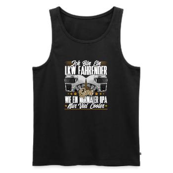 Lkw Fahrer Opa - Männer Premium Bio Tank Top - Schwarz - Vorne - Michal (187cm)