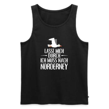Lasst mich durch ich muss nach Norderney Möwe - Männer Premium Bio Tank Top - Schwarz - Vorne - Michal (187cm)