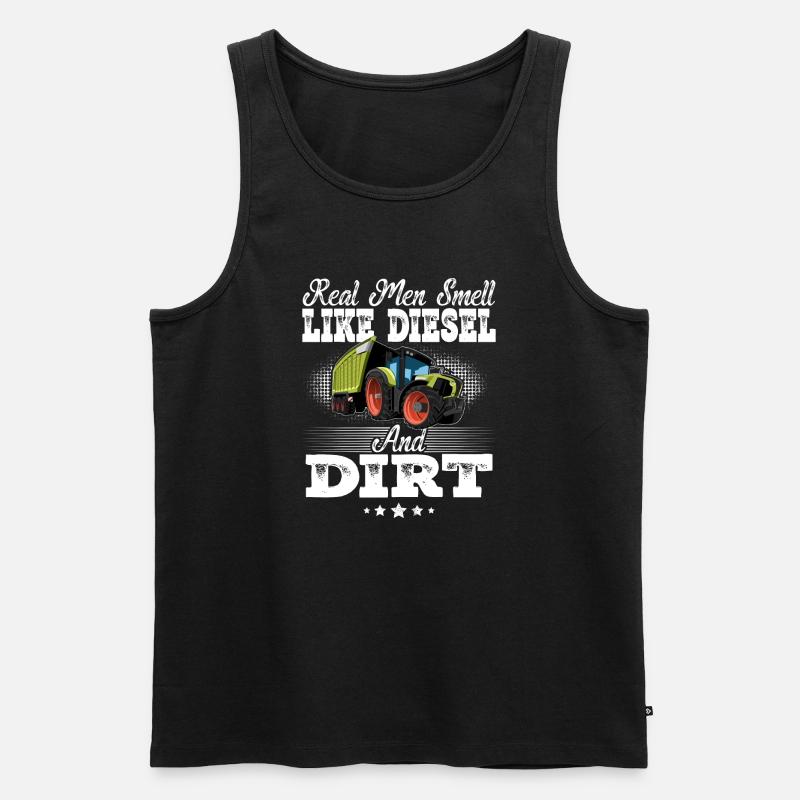 Traktor Lustiger Spruch - Männer Premium Bio Tank Top - Schwarz