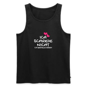 Ich schreie nicht ich bestelle Essen Geschenk Baby - Männer Premium Bio Tank Top - Schwarz - Vorne - Michal (187cm)