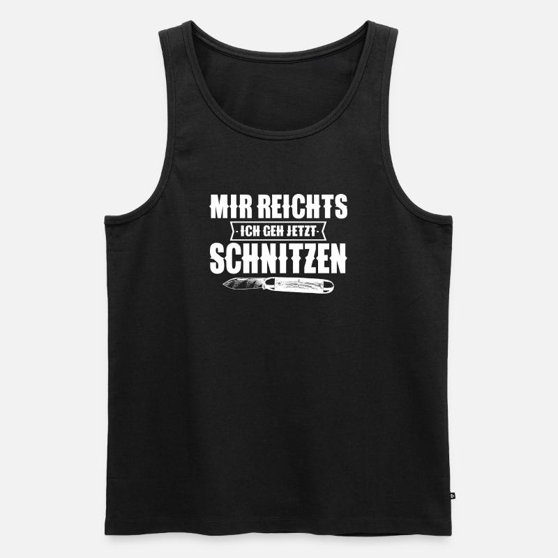 Schnitzen - Männer Premium Bio Tank Top - Schwarz