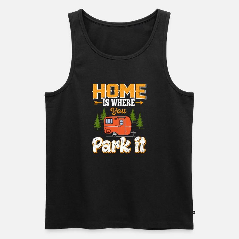 Camping - Männer Premium Bio Tank Top - Schwarz