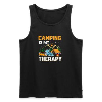 camping - Men's Premium Organic Tank Top - black - Front - Michal (187cm)