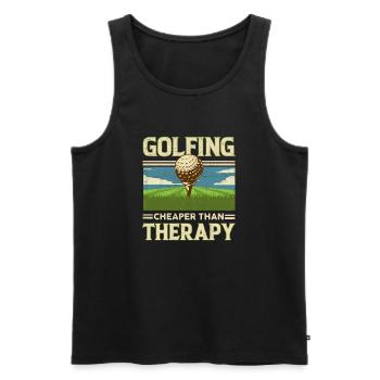 golf - Men's Premium Organic Tank Top - black - Front - Michal (187cm)