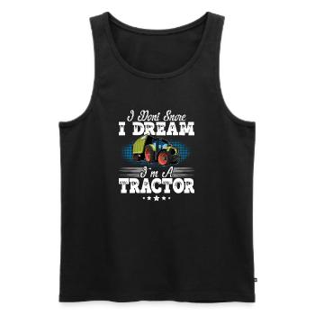 Tractor snoring funny saying - Men's Premium Organic Tank Top - black - Front - AI Model Male 178 light (178cm)