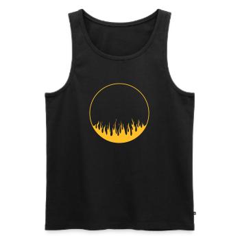 Circle on fire | 1-Color vectorgraphic - Men's Premium Organic Tank Top - black - Front - AI Model Male 178 light (178cm)