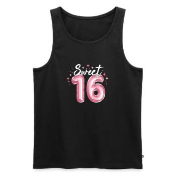 Sweet 16 ans filles cadeaux t-shirt d’anniversaire - Débardeur bio Premium Homme - noir - Devant - Michal (187cm)