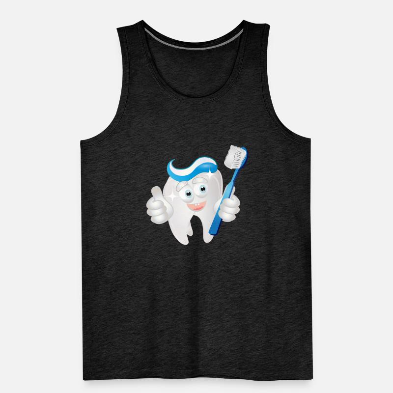 radiant white tooth with toothpaste as a comic Men's Premium Organic Tank Top