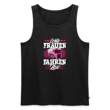 Lkw Fahrerin - Männer Premium Bio Tank Top - Schwarz - Vorne - Michal (187cm)