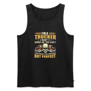 Truck driver - Men's Premium Organic Tank Top - black - Front - Michal (187cm)
