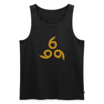 666 Or - Débardeur bio Premium Homme - noir - Devant - Michal (187cm)