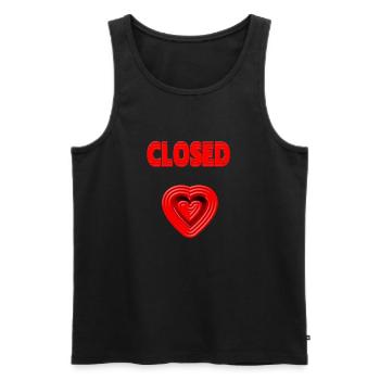HEART closed - Cœur de chagrin - Chagrin d’amour V.2 - Débardeur bio Premium Homme - noir - Devant - AI Model Male 178 light (178cm)