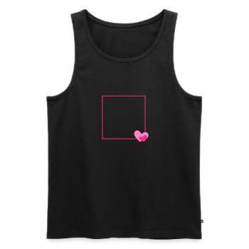 Heart Frame Ornament Line Customizable - Men's Premium Organic Tank Top - black - Front - Michal (187cm)