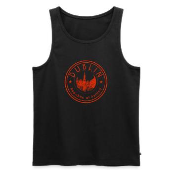 Dublin Skyline Stempel - Männer Premium Bio Tank Top - Schwarz - Vorne - Michal (187cm)