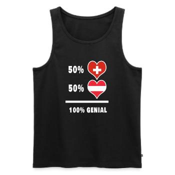 Switzerland and Austria Ingenious / Gift - Men's Premium Organic Tank Top - black - Front - AI Model Male 178 light (178cm)