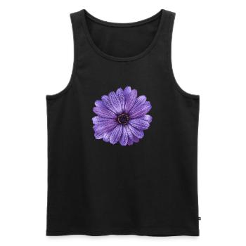 T-shirt à fleurs, aspect toile à motif floral - Débardeur bio Premium Homme - noir - Devant - Michal (187cm)
