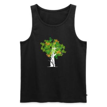 tree tree trees nature symbol colors colors - Men's Premium Organic Tank Top - black - Front - Michal (187cm)