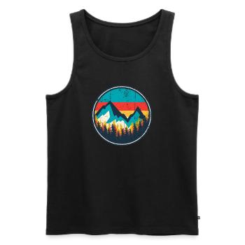 Aurora Ridge Mountain Sonnenuntergang - Männer Premium Bio Tank Top - Schwarz - Vorne - AI Model Male 178 light (178cm)