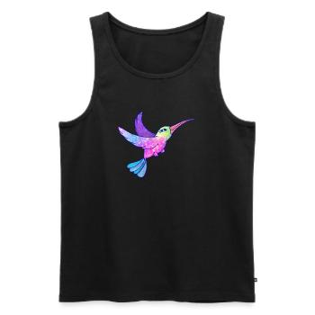 Colibri oiseau mignon animaux - Débardeur bio Premium Homme - noir - Devant - AI Model Male 178 light (178cm)