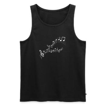 Mélodie de notes fluides - Débardeur bio Premium Homme - noir - Devant - Michal (187cm)