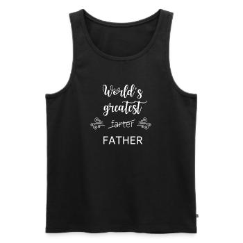 Drôle fête des pères cadeau Greatest Farter Father - Débardeur bio Premium Homme - noir - Devant - Michal (187cm)