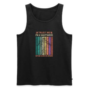 Zodiac Sagittarius - Men's Premium Organic Tank Top - black - Front - AI Model Male 178 light (178cm)
