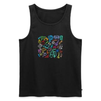 School Learning Timpani School Start School Start - Men's Premium Organic Tank Top - black - Front - AI Model Male 178 light (178cm)