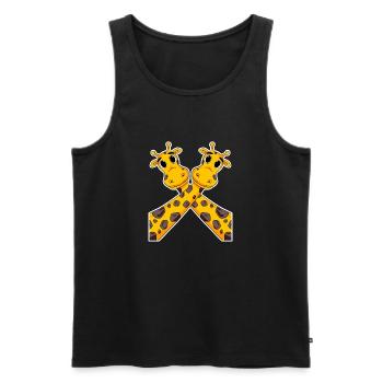 Girafe girafe - Débardeur bio Premium Homme - noir - Devant - Michal (187cm)