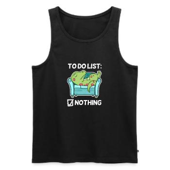 To do list Nothing Dinosaures - Débardeur bio Premium Homme - noir - Devant - Michal (187cm)