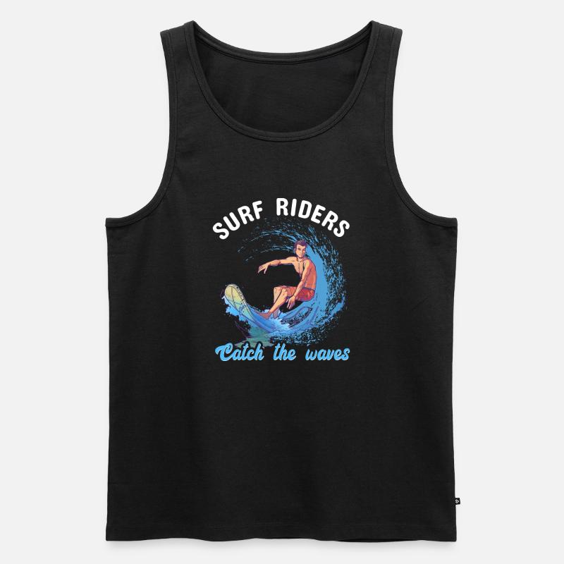 Surf Riders - Männer Premium Bio Tank Top - Schwarz