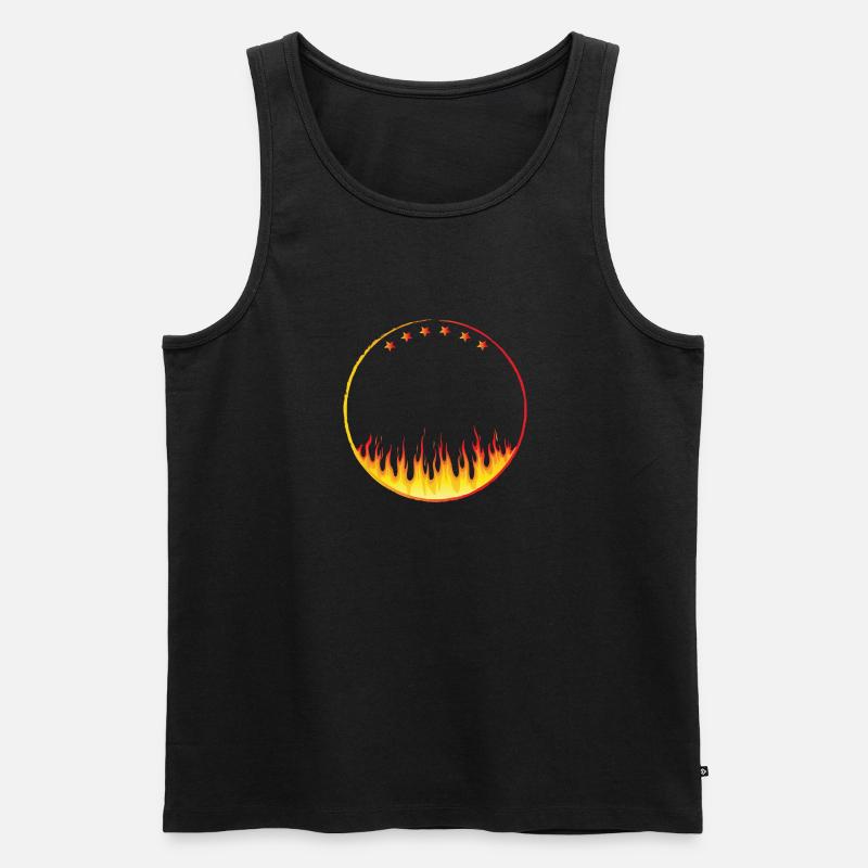 circle on fire with Stars - Männer Premium Bio Tank Top - Schwarz