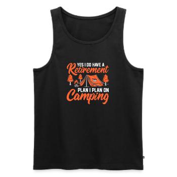 Camping - Men's Premium Organic Tank Top - black - Front - Michal (187cm)