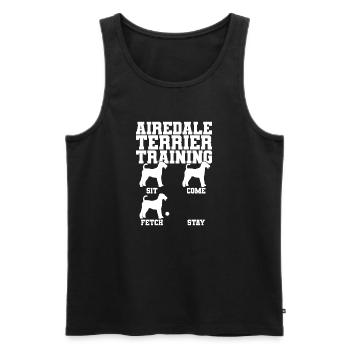 Airedale Terrier Dresseur de chiens - Débardeur bio Premium Homme - noir - Devant - Michal (187cm)