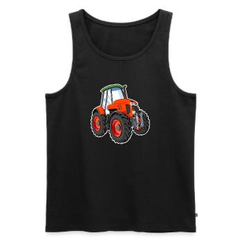 Tractor - Men's Premium Organic Tank Top - black - Front - Michal (187cm)