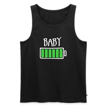 Aus Batterien - Baby (dunkel) - Männer Premium Bio Tank Top - Schwarz - Vorne - Michal (187cm)