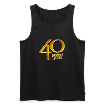 40th Birthday - Men's Premium Organic Tank Top - black - Front - AI Model Male 178 light (178cm)