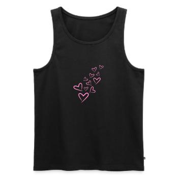 Heart Heart Pattern Pink - Men's Premium Organic Tank Top - black - Front - Michal (187cm)