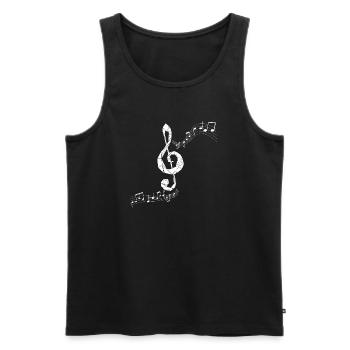 Schwingender Notenschlüssel - Männer Premium Bio Tank Top - Schwarz - Vorne - Michal (187cm)