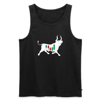 Stock bull - Men's Premium Organic Tank Top - black - Front - AI Model Male 178 light (178cm)