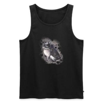 Rabbit - Men's Premium Organic Tank Top - black - Front - AI Model Male 178 light (178cm)