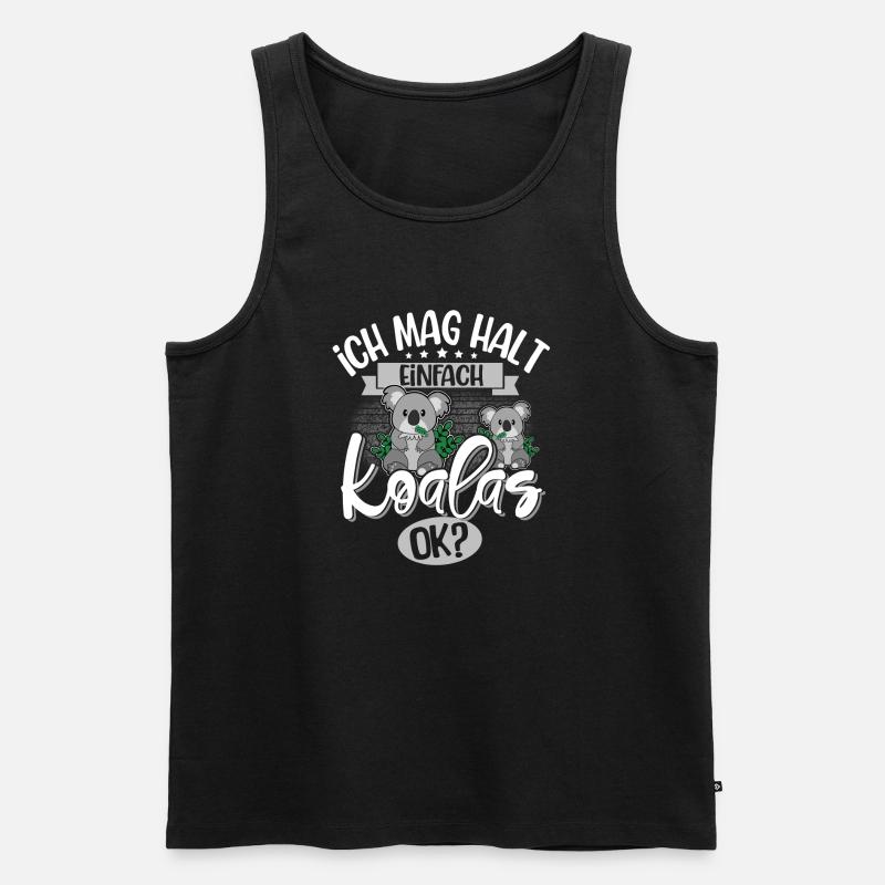Koala - Männer Premium Bio Tank Top - Schwarz