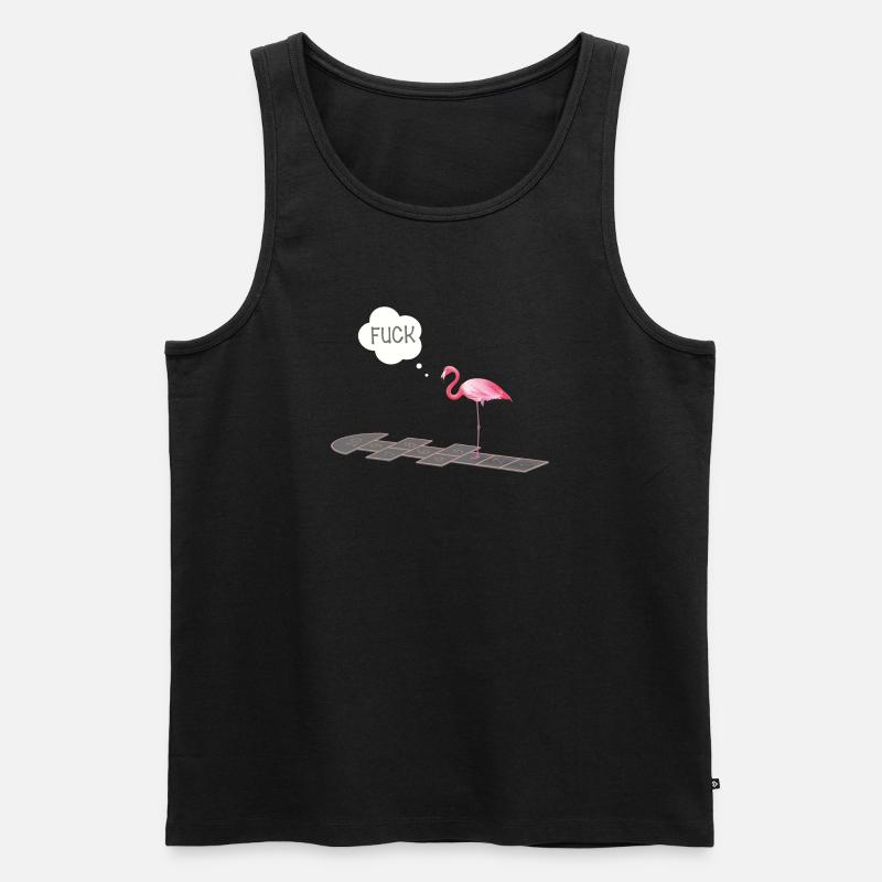 Flamingo mit einem Problem - Männer Premium Bio Tank Top - Schwarz