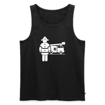 Firefighter Floriansjünger firefighters - Men's Premium Organic Tank Top - black - Front - AI Model Male 178 light (178cm)