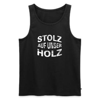 STOLZ AUF UNSER HOLZ mit transparenter Maserung - Männer Premium Bio Tank Top - Schwarz - Vorne - AI Model Male 178 light (178cm)