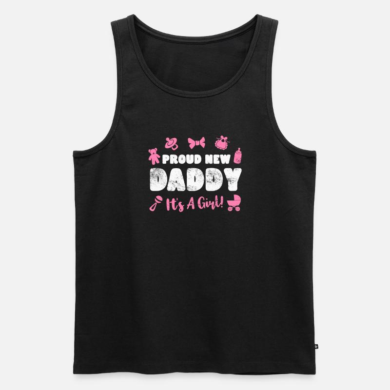 Vater Vaterschaft Baby Geburt - Männer Premium Bio Tank Top - Schwarz
