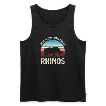 Rhinocéros - Débardeur bio Premium Homme - noir - Devant - Michal (187cm)
