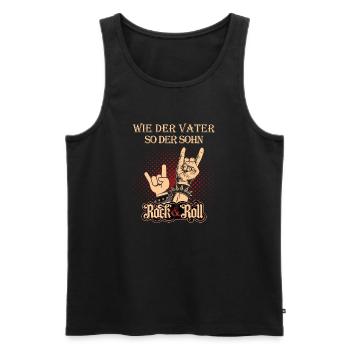Wie der Vater so der Sohn - Rock Roll  - Männer Premium Bio Tank Top - Schwarz - Vorne - Michal (187cm)