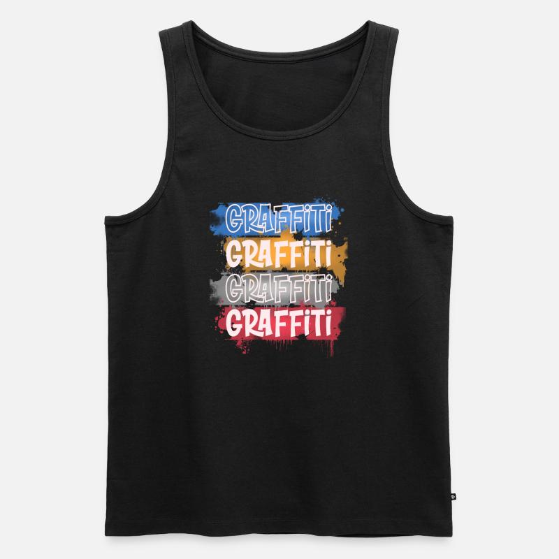 Graffiti - Männer Premium Bio Tank Top - Schwarz